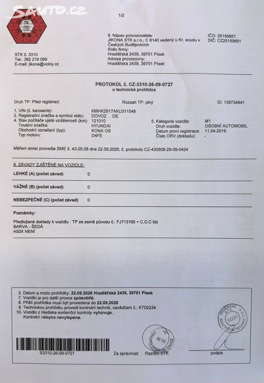 Hyundai Kona, 1.6 CRDi 85 kW 1.majitel
