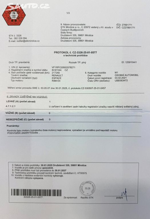 Renault Espace, Intens 1.6 dCi 96kW bez AdBlue