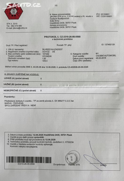 Hyundai i20, 1.0 T-GDI 74 kW 1. majitel
