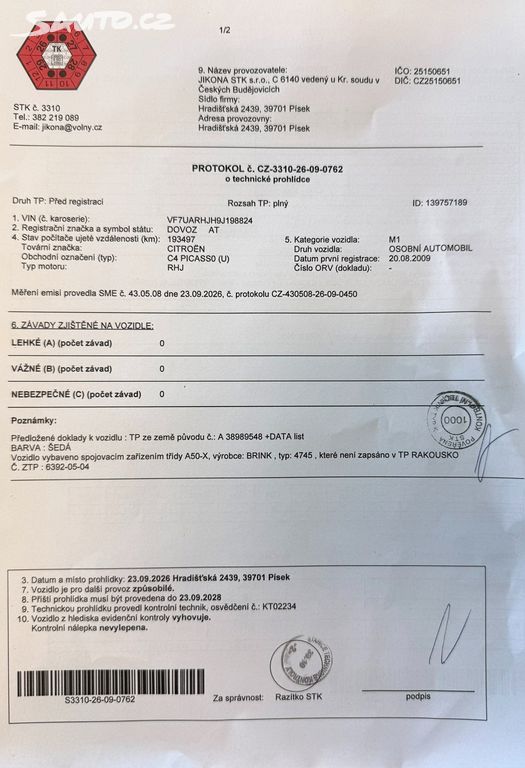 Citroën C4 Picasso, Grand Exclusive 2.0 HDi 100kW