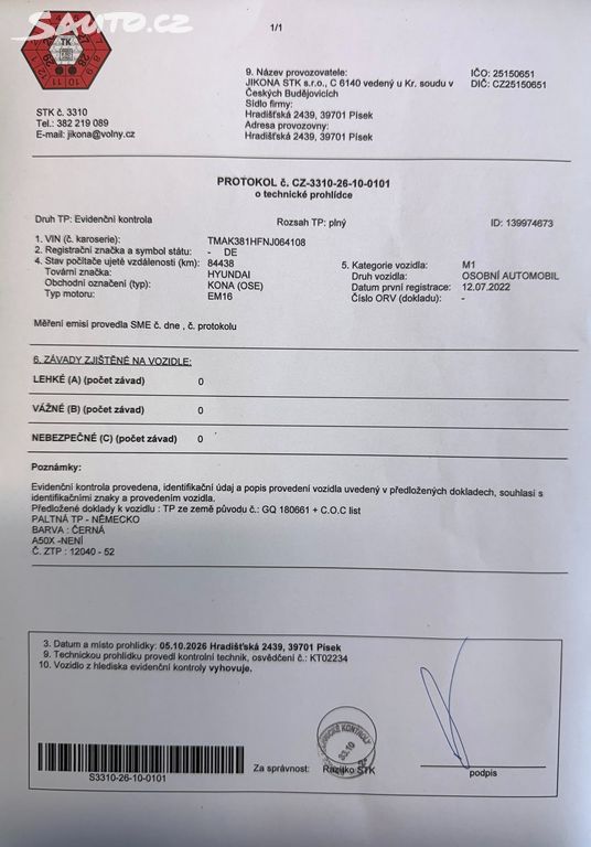 Hyundai Kona, EV100 kW/42 kWh 100%SOH