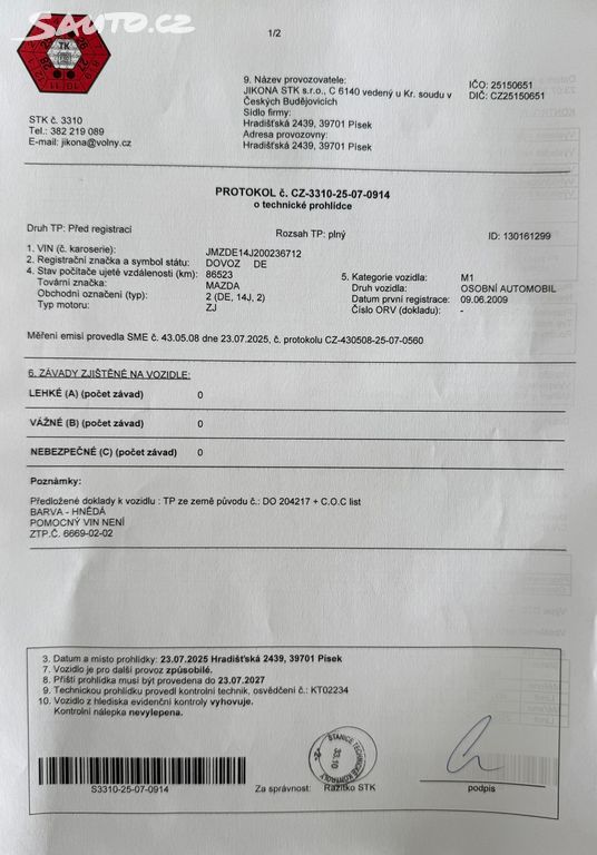 Mazda 2, 1.4 63 kW 1.majitel